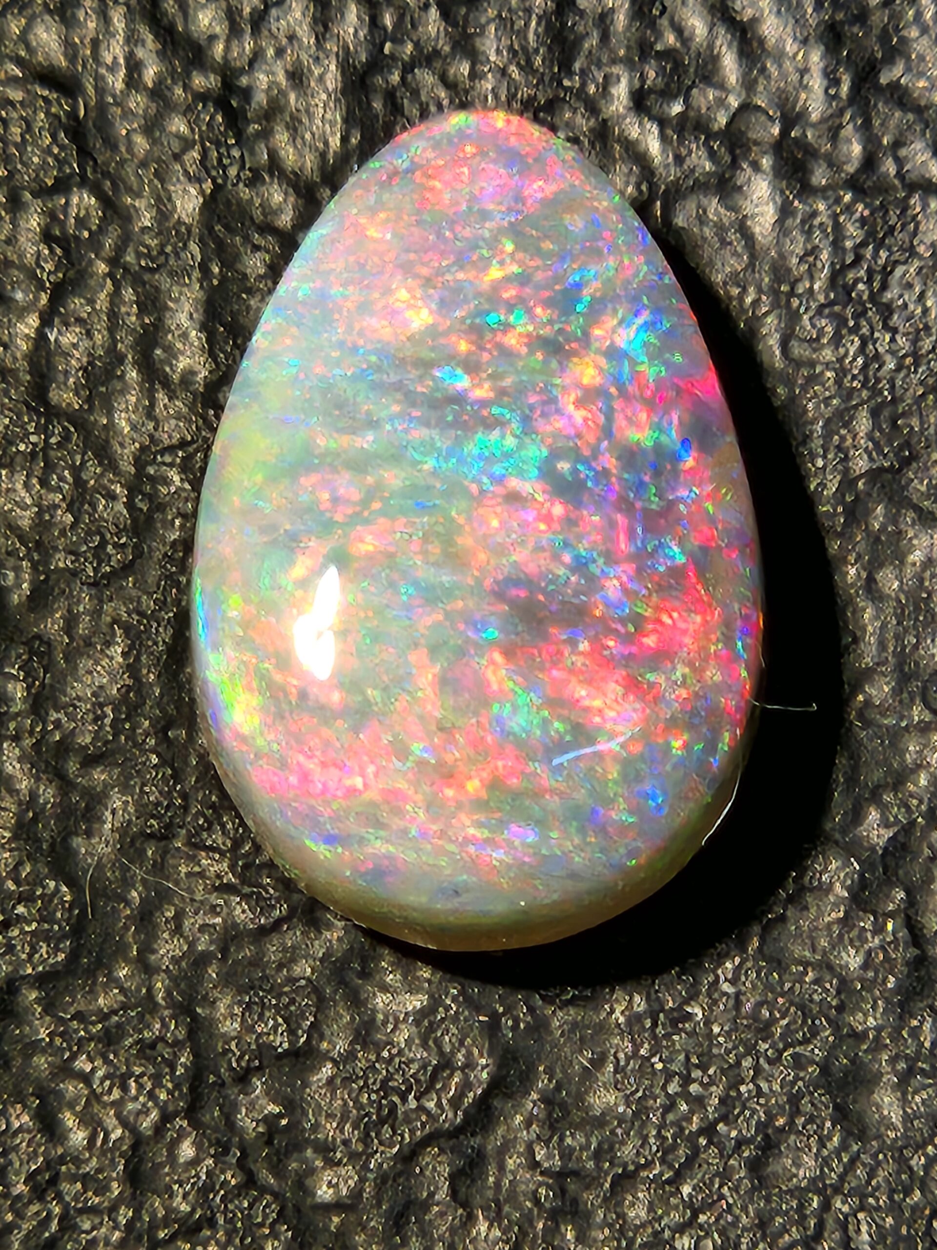 Rare opal from Australia, Coober Pedy or Lightning Ridge opal, hand-cut by Metrowest Opal.